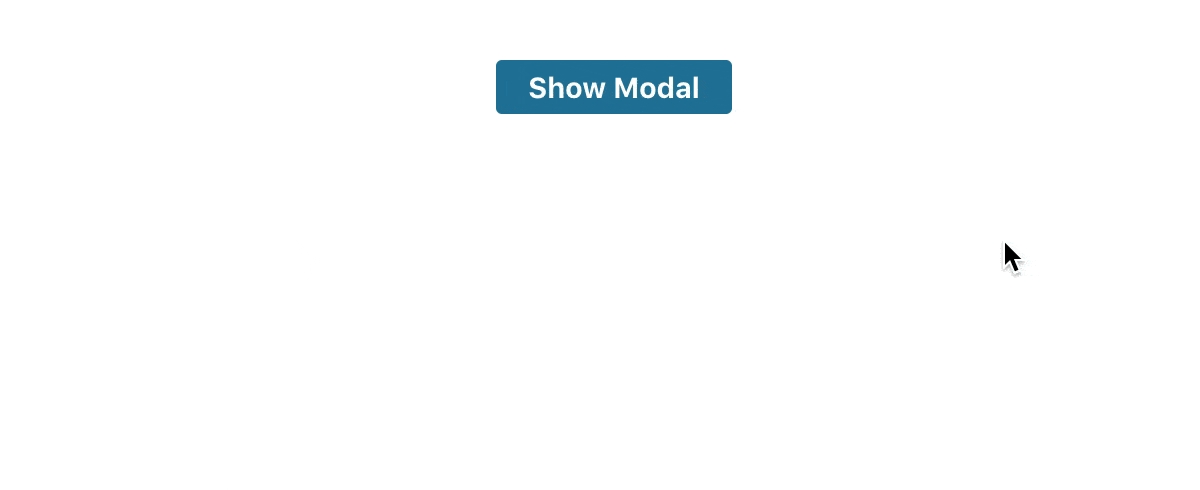 A button labeled 'Show Modal' which when clicked, shows a modal built using React.